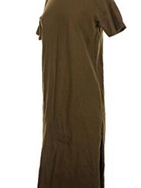 strapless open back dress Olive Green Bridesmaid Dress - Amelia Satin Maxi main image 1